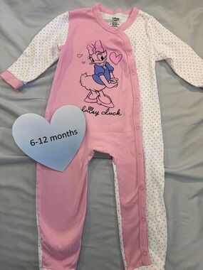 Frenz X Disney - Pink and White Kids One Piece Daisy Sleeper